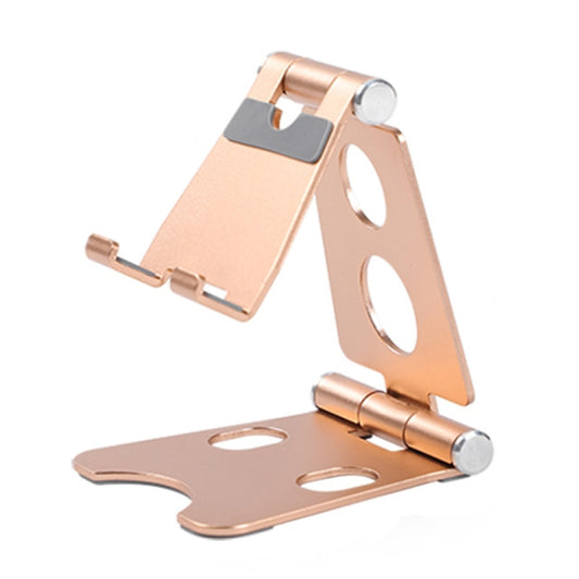 ROOSTAND R2 Aluminum Alloy Mobile Desktop Tablet Bracket Double Folding Lazy Artifact, Size: 6.4x7x9cm(Champagne Gold) by buy2fix