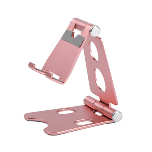 ROOSTAND R2 Aluminum Alloy Mobile Desktop Tablet Bracket Double Folding Lazy Artifact, Size: 6.4x7x9cm(Rose Gold) by buy2fix