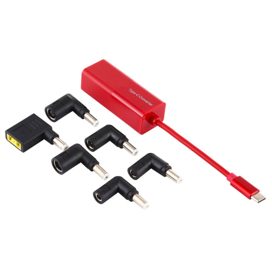 Laptop Power Adapter 65W USB-C / Type-C Converter to 6 in 1 Power Adapter (Red) - Universal Power Adapter by buy2fix | Online Shopping UK | buy2fix