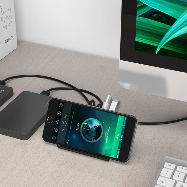 ORICO SHC-U3 ABS Material Desktop 4 Ports USB 3.0 HUB with Phone / Tablet Holder & 1m USB Cable & LED Indicator by ORICO