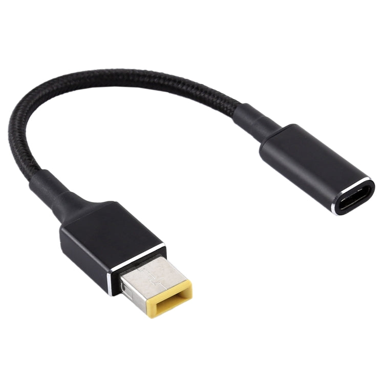 PD 100W 18.5-20V Big Square USB to USB-C / Type-C Nylon Braid Cable for Lenovo Thinkpad/ThinkBook/Xiaoxin, Length: about 30cm by buy2fix