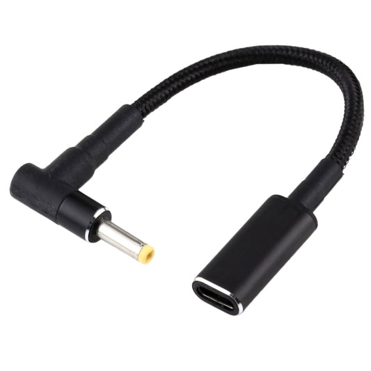4.0 x 1.7mm Elbow to USB-C / Type-C Adapter Nylon Braid Cable - Universal Power Adapter by buy2fix | Online Shopping UK | buy2fix
