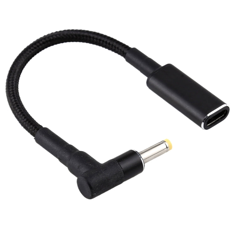 4.0 x 1.7mm Elbow to USB-C / Type-C Adapter Nylon Braid Cable - Universal Power Adapter by buy2fix | Online Shopping UK | buy2fix