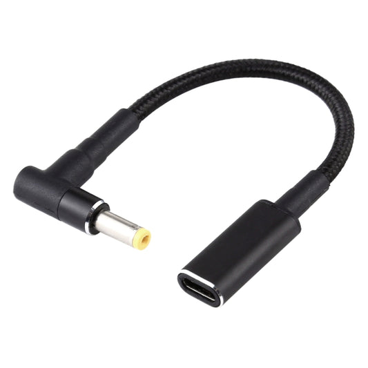 PD 100W 18.5-20V 4.8 x 1.7mm Elbow to USB-C / Type-C Adapter Nylon Braid Cable - Universal Power Adapter by buy2fix | Online Shopping UK | buy2fix