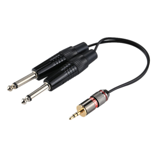 3.5mm Male to 2 x 6.35mm Male Mono Audio Adapter Cable, Total Length: about 27cm - Microphone Audio Cable & Connector by buy2fix | Online Shopping UK | buy2fix