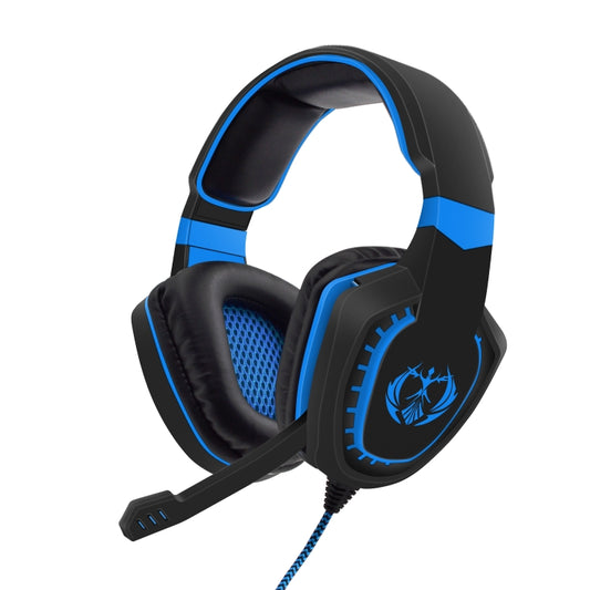 SADES AH-28 3.5mm Plug Wire-controlled Noise Reduction E-sports Gaming Headset with Retractable Microphone, Cable Length: 2m(Black Blue) by SADES