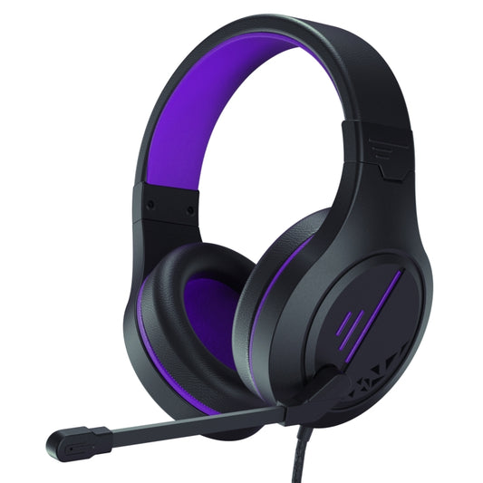 SADES MH601 3.5mm Plug Wire-controlled Noise Reduction E-sports Gaming Headset with Retractable Microphone, Cable Length: 2.2m(Purple) by SADES