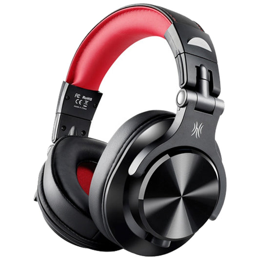 OneOdio A71 Head-mounted Noise Reduction Wired Headphone with Microphone (Black Red) by OneOdio