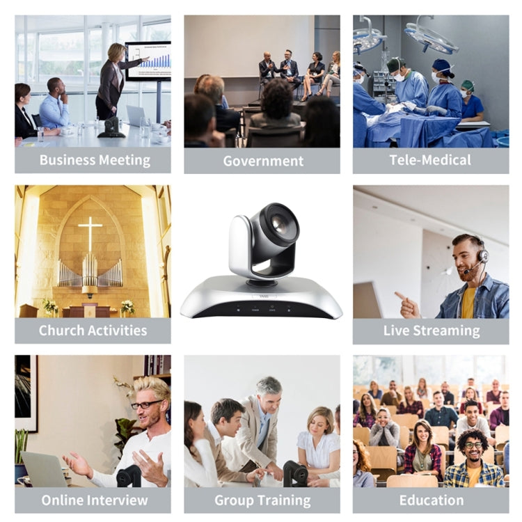 YANS YS-H13UH USB HD 1080P 3X Zoom Wide-Angle Video Conference Camera with Remote Control(Silver) by YANS