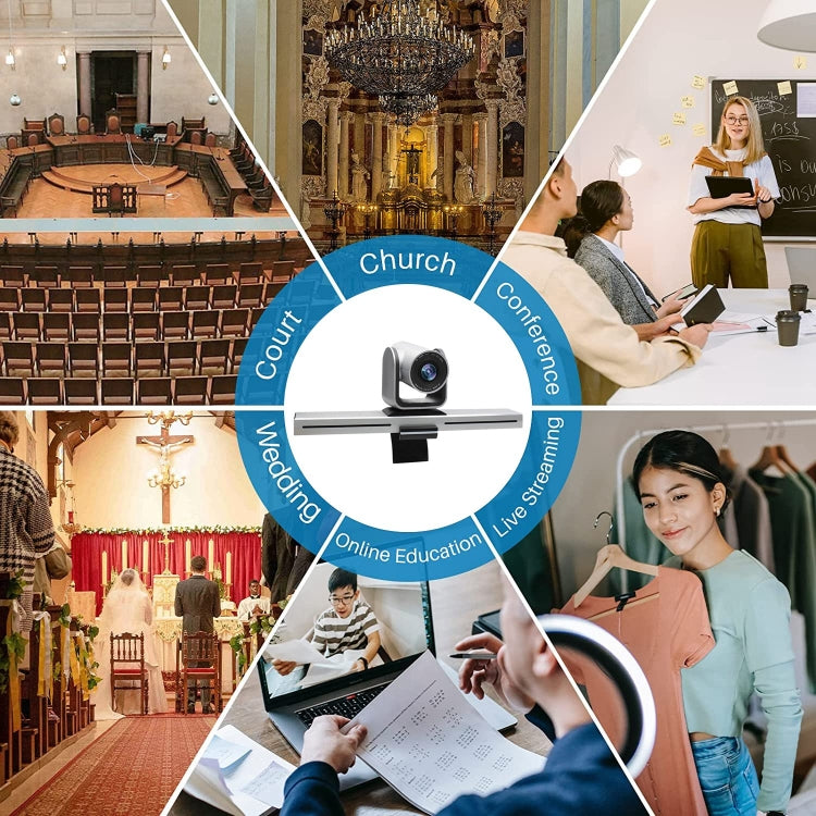 YANS YS-H210UT USB HD 1080P 10X Zoom Video Conference Camera for Large Screen, Support IR Remote Control (Grey) by YANS