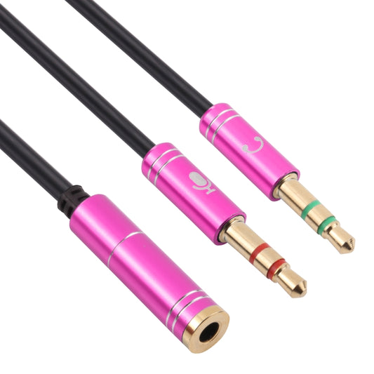 3.5mm Female to 2 x 3.5mm Male Adapter Cable(Rose Red) by buy2fix