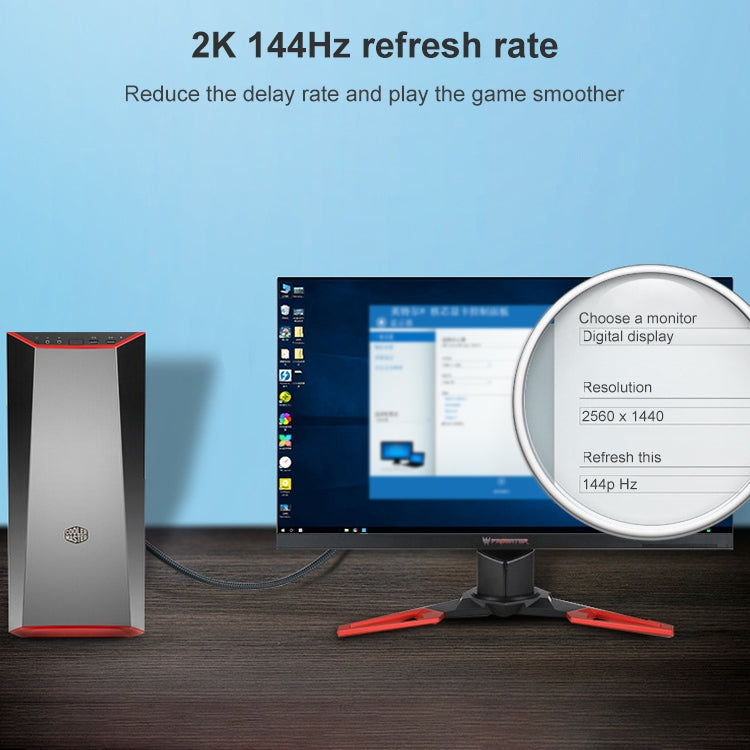 OD6.5mm DP Male to Male DisplayPort Cable, Length: 2m by buy2fix