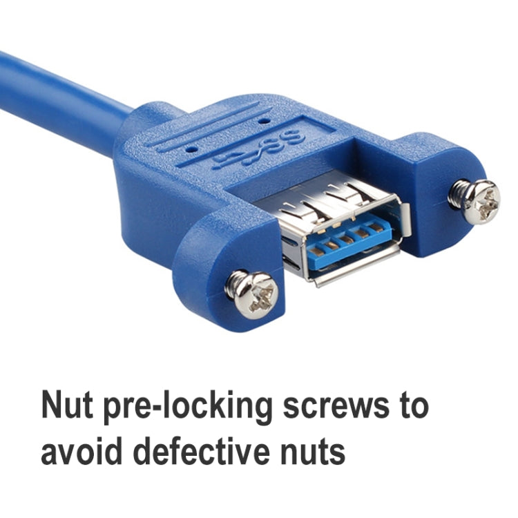 USB 3.0 Male to Female Extension Cable with Screw Nut, Cable Length: 1m by buy2fix