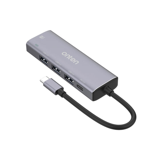 Onten OT-95123 5 in 1 Multifunctional Type-C + USB + HDMI Docking Station, Cable Length: 145mm(Silver) by Onten