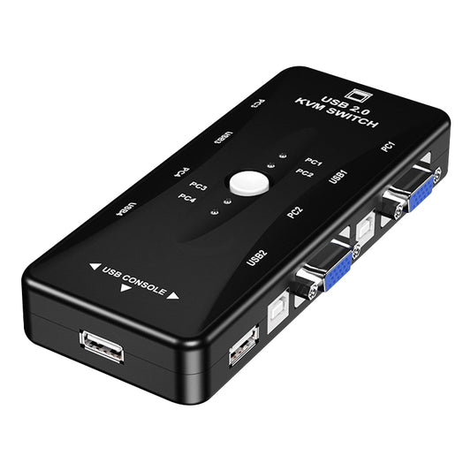 KSW-401V 4 VGA + 3 USB Ports to VGA KVM Switch Box with Control Button for Monitor, Keyboard, Mouse, Set-top box by buy2fix