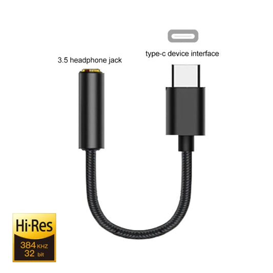 TA11-R USB-C / Type-C Male to 3.5mm Audio Female TPE Braid Earphone Adapter(Black) by buy2fix