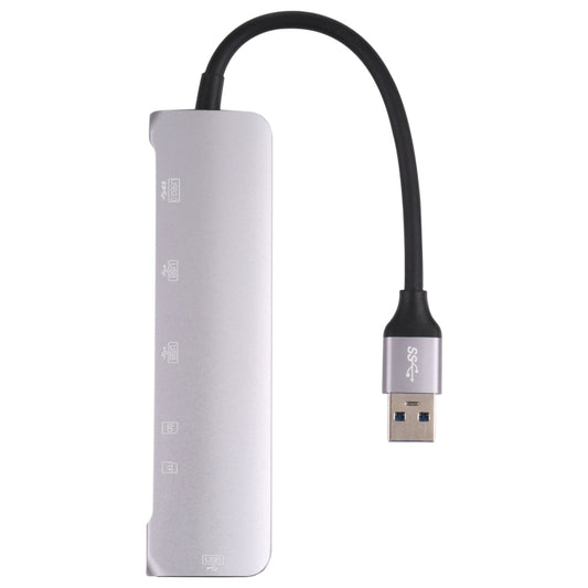 NK-3043HD 6 in 1 USB Male to TF / SD Card Slot + USB 3.0 + 3 USB 2.0 Female Adapter by buy2fix
