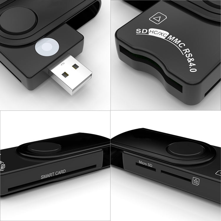 Rocketek CR310-B USB3.0 Multi-function IC Smart Card / SD / TF / SIM Card Reader by ROCKETEK