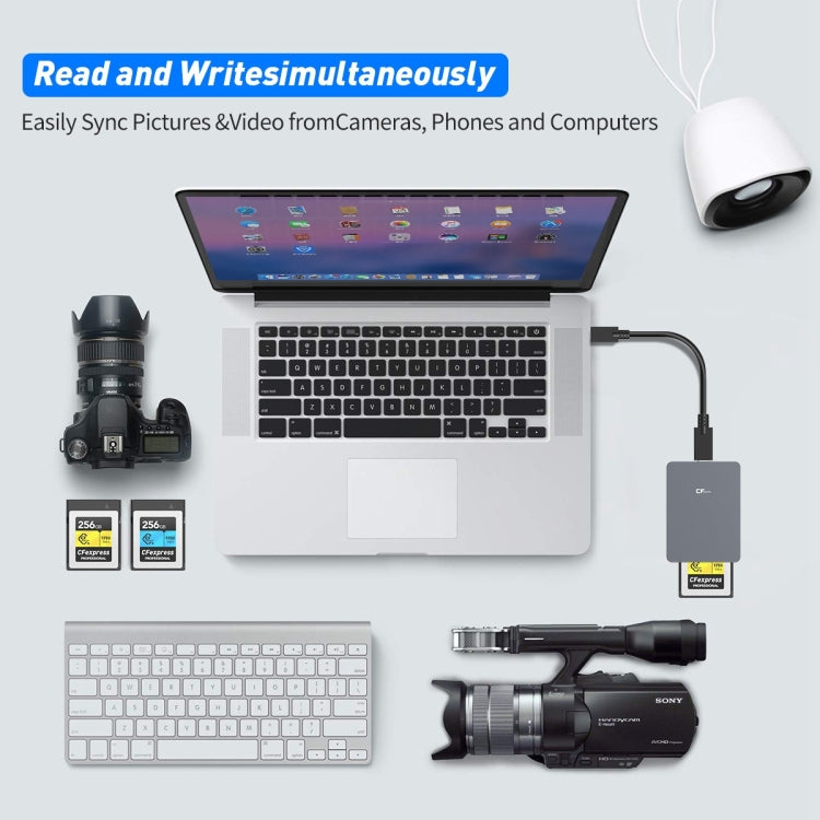 Rocketek CR316 USB3.1 Gen2 CFexpress Type B Card Reader(Silver Grey) by ROCKETEK