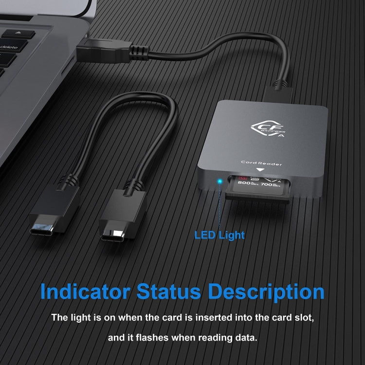 Rocketek CR325 USB3.1 Gen2 CFexpress Type B Card Reader (Silver Grey) by ROCKETEK