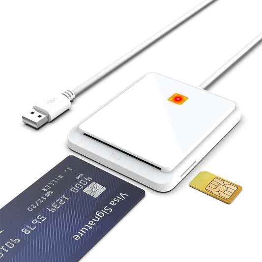 Rocketek CR317 USB 2.0 SIM / ID / CAC Smart Card 2 in 1 Card Reader (White) by ROCKETEK