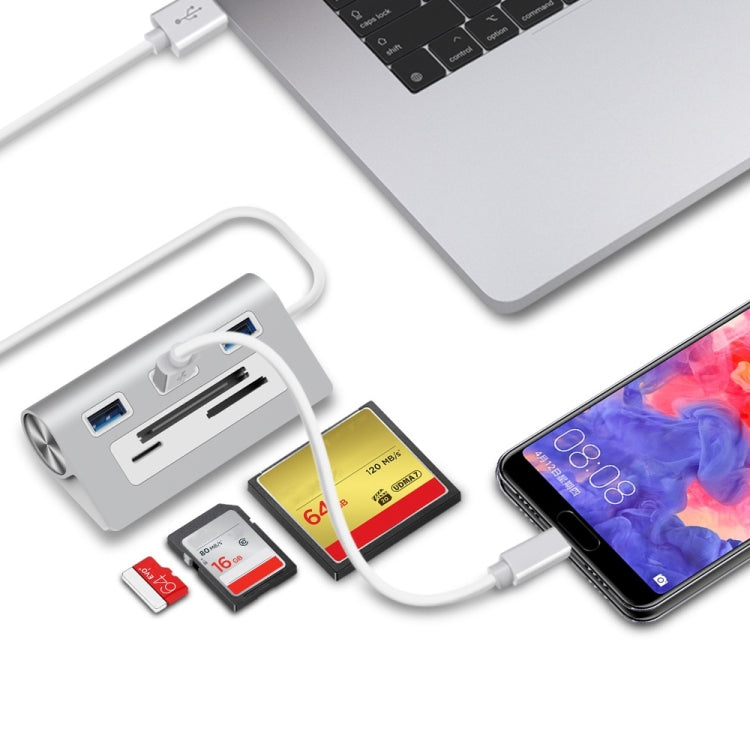 Rocketek HC423 USB3.0 x 3 + SD / TF / CF Card Reader HUB Adapter by ROCKETEK