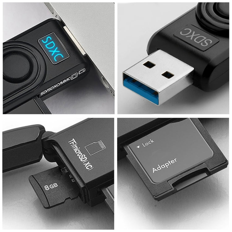 Rocketek CR5 USB3.0 Multi-function SD / TF Card Reader - by ROCKETEK | Online Shopping UK | buy2fix