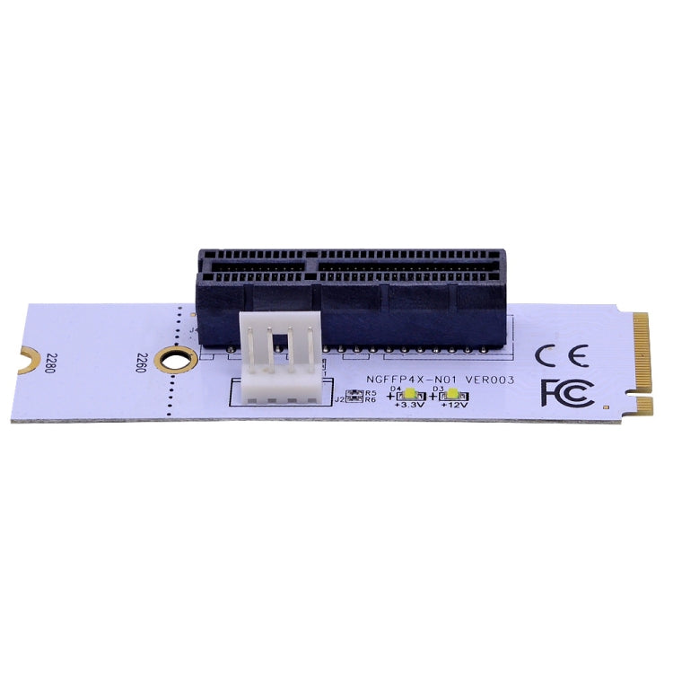 NGFF M.2 Key M to PCI-E 1X / 4X / 8X / 16X Graphics Card Mining Slot Adapter Riser Converter Card with LED & 4 Pin Power Cable - by buy2fix | Online Shopping UK | buy2fix