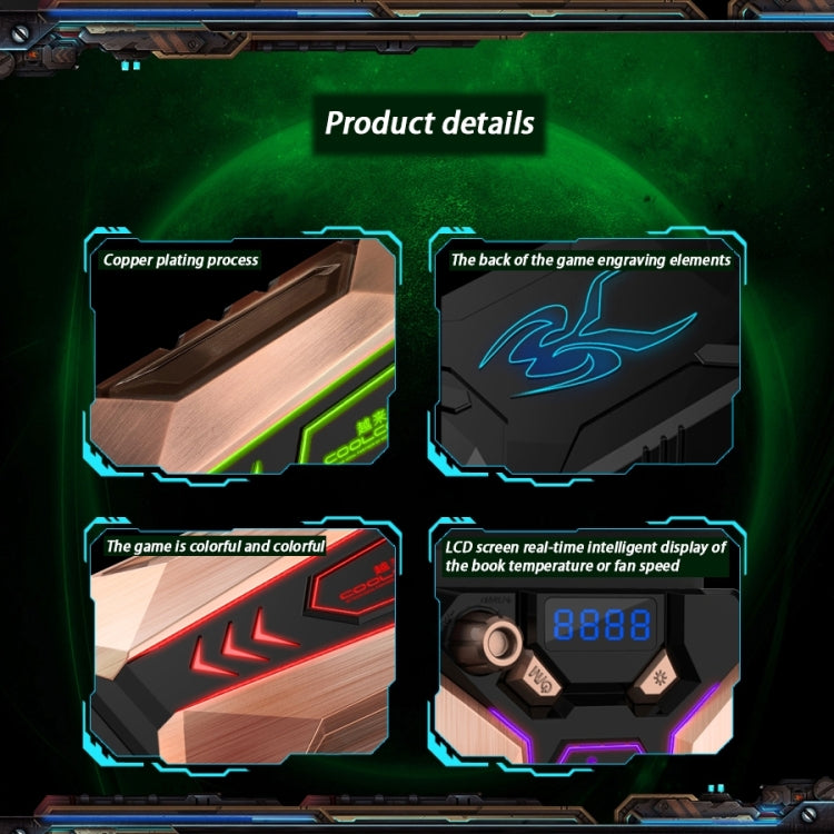 Ice Troll 7 COOLCOLD Portable Laptop Notebook Fan Turbo Radiator Ultra Silent Cooling Fan, AC 220V(Bronze) by COOLCOLD