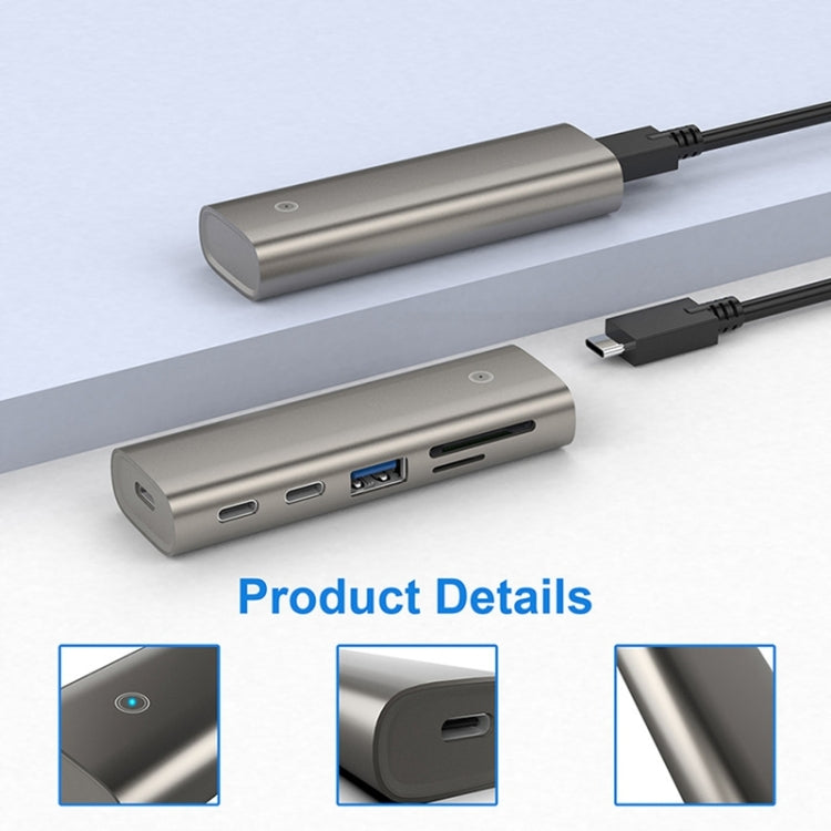 Rocketek HC463 USB3.1 Gen2 to Type-C 3.1 + USB 3.1 + SD / TF 6 in 1 HUB Adapter by ROCKETEK