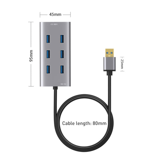 8108 7 Ports USB 3.0 to USB 3.0 HUB, Cable Length: 80cm by buy2fix