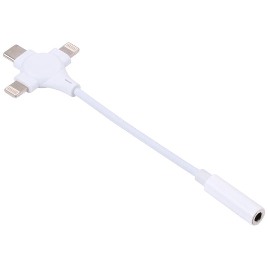 Dual 8 Pin+USB-C/Type-C Male to 3.5mm Female Digital Audio Adapter Cable by buy2fix