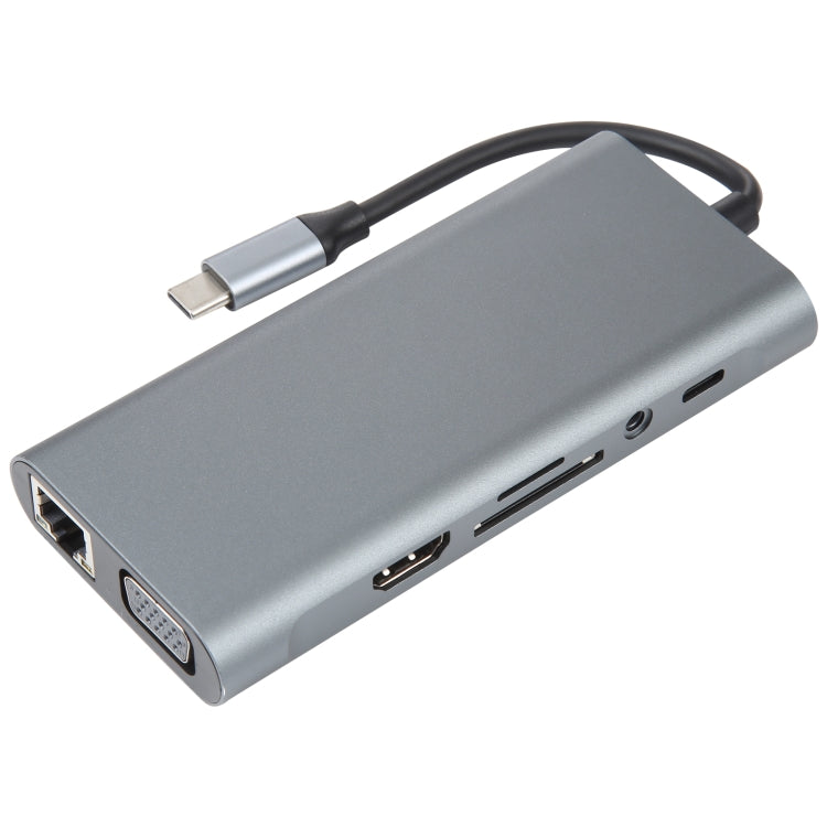 11 in 1 USB-C / Type-C to USB Docking Station HUB Adapter(100M Network Port) - USB HUB by buy2fix | Online Shopping UK | buy2fix