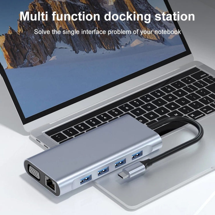 11 in 1 USB-C / Type-C to USB Docking Station HUB Adapter(100M Network Port) - USB HUB by buy2fix | Online Shopping UK | buy2fix