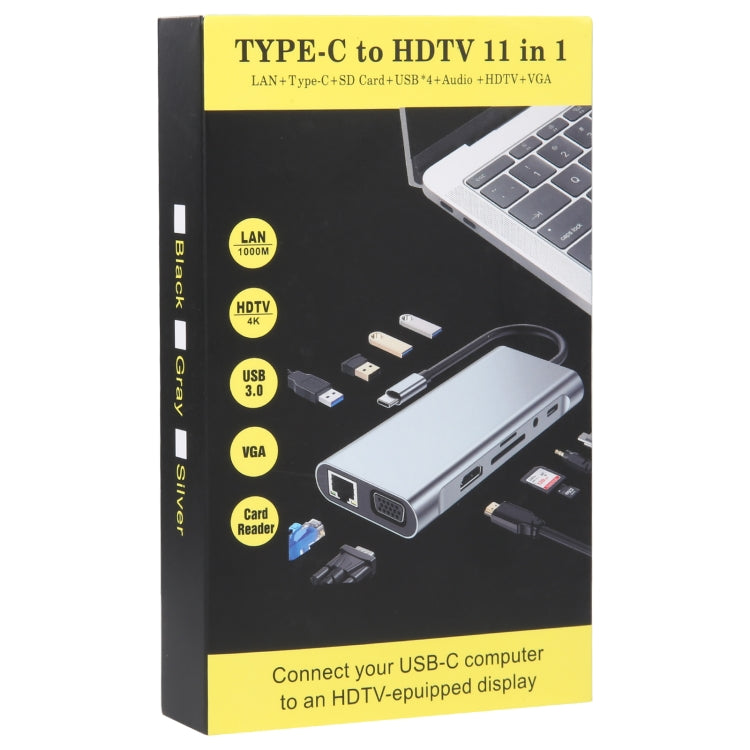 11 in 1 USB-C / Type-C to USB Docking Station HUB Adapter(100M Network Port) - USB HUB by buy2fix | Online Shopping UK | buy2fix