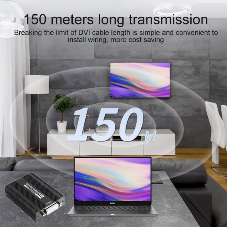 Measy DVI1815 DVI Extender Transmitter and Receiver Converter, POE Single Power Supply, Transmission Distance: 150m(US Plug) by Measy