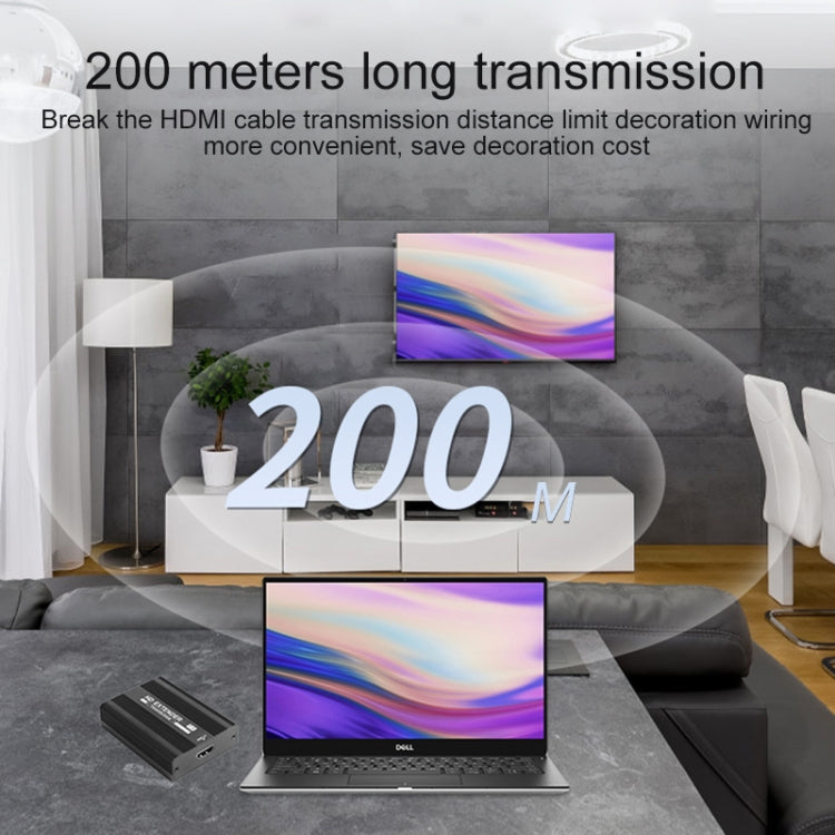 Measy ET1820 HDMI Extender Transmitter and Receiver Converter, POE Single Power Supply, Transmission Distance: 200m(UK Plug) by Measy