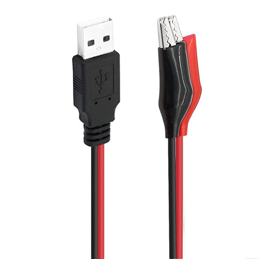 USB-A Male To 2 x Crocodile Clip Power Connection Extension Cable, Length: 0.5m by buy2fix
