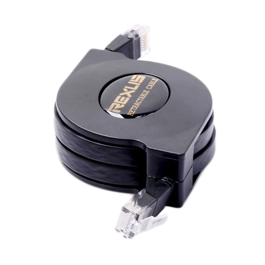 REXLIS 1m CAT6 Retractable Flat RJ45 Ethernet Network LAN Cable(Black) by REXLIS