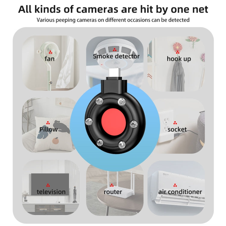 S300 USB-C/Type-C Plug Infrared Detector Hotel Camera Anti-Sneak Shooting Scanner (White) by buy2fix