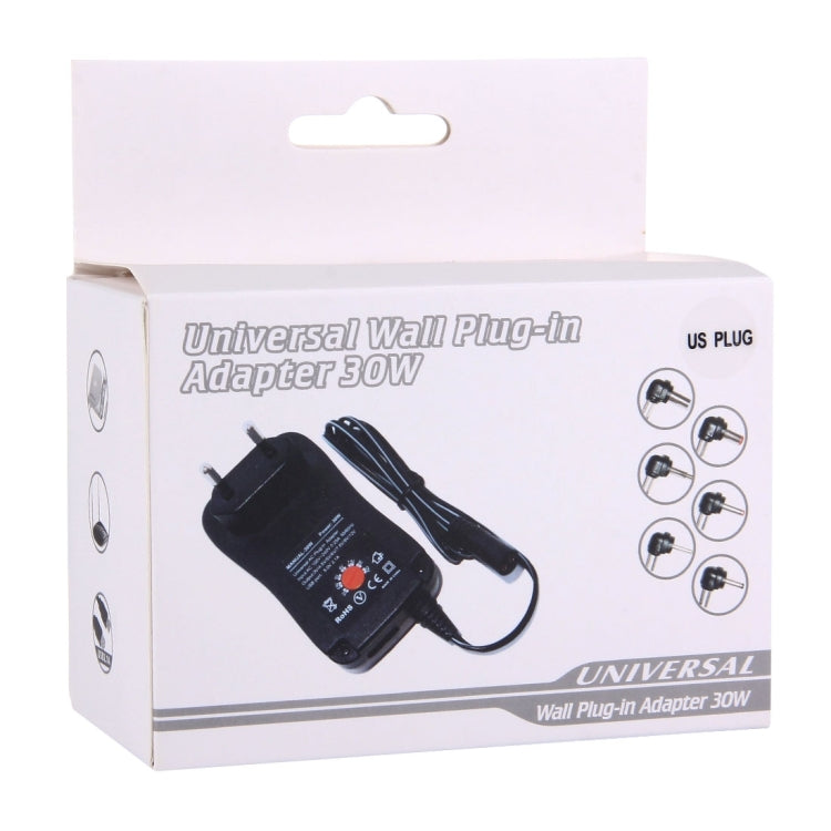 US Plug Universal 30W Power Wall Plug-in Adapter with 5V 2.1A USB Port, Tips: 6 PCS, Cable Length: About 1.2m - AC Adapers by buy2fix | Online Shopping UK | buy2fix