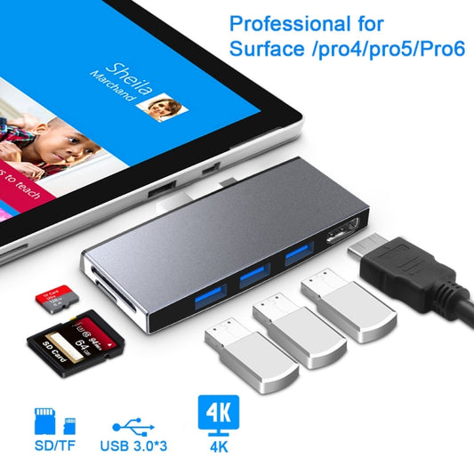 Rocketek SUR758 6 in 1 USB 3.0 / 4K HDMI / SD / TF HUB Adapter by ROCKETEK