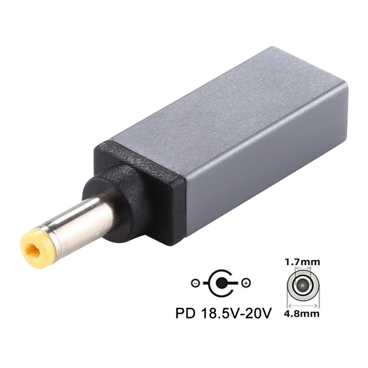 PD 18.5V-20V 4.8x1.7mm Male Adapter Connector (Silver Grey) - Universal Power Adapter by buy2fix | Online Shopping UK | buy2fix