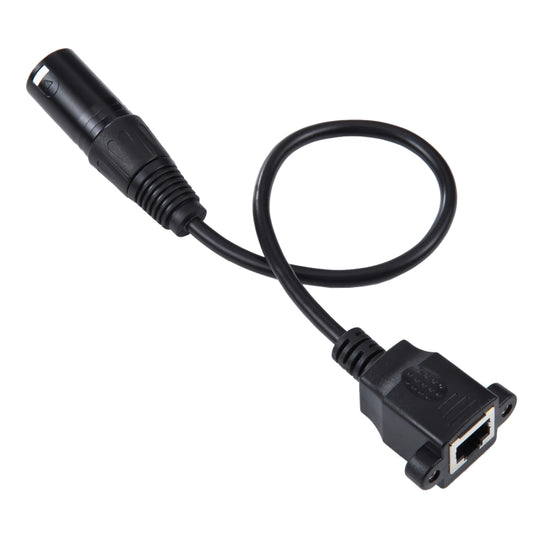 3-pin XLR Male to RJ45 Female Ethernet LAN Network Extension Cable, Cable Length: 30cm (Black) - Lan Cable and Tools by buy2fix | Online Shopping UK | buy2fix