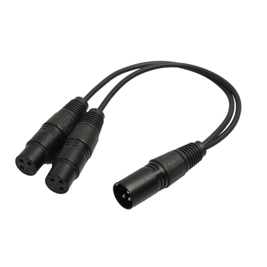 30cm 3 Pin XLR CANNON 1 Male to 2 Female Audio Connector Adapter Cable for Microphone / Audio Equipment(Black) - Microphone Audio Cable & Connector by buy2fix | Online Shopping UK | buy2fix