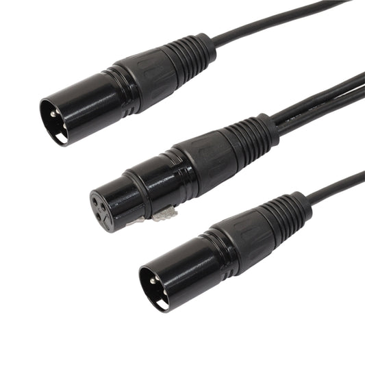 30cm 3 Pin XLR CANNON 1 Female to 2 Male Audio Connector Adapter Cable for Microphone / Audio Equipment(Black) - Microphone Audio Cable & Connector by buy2fix | Online Shopping UK | buy2fix