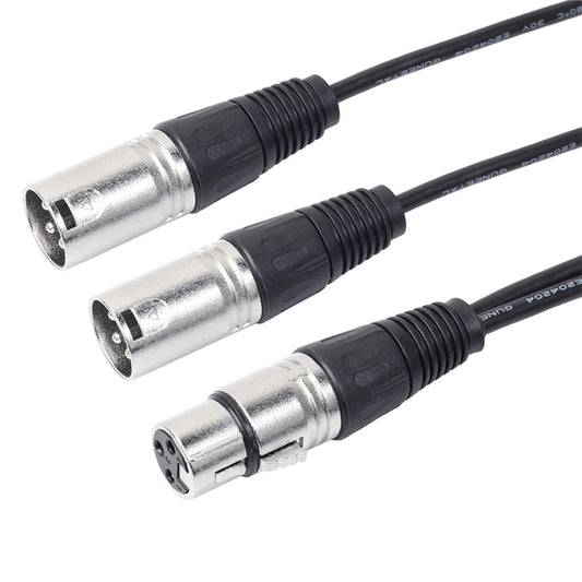 30cm 3 Pin XLR CANNON 1 Female to 2 Male Audio Connector Adapter Cable for Microphone / Audio Equipment - Microphone Audio Cable & Connector by buy2fix | Online Shopping UK | buy2fix