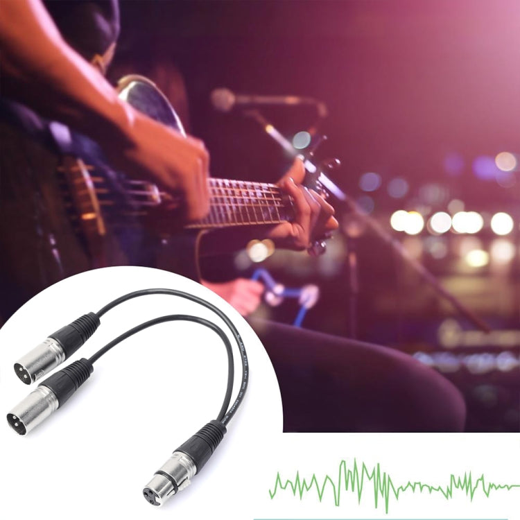 30cm 3 Pin XLR CANNON 1 Female to 2 Male Audio Connector Adapter Cable for Microphone / Audio Equipment - Microphone Audio Cable & Connector by buy2fix | Online Shopping UK | buy2fix