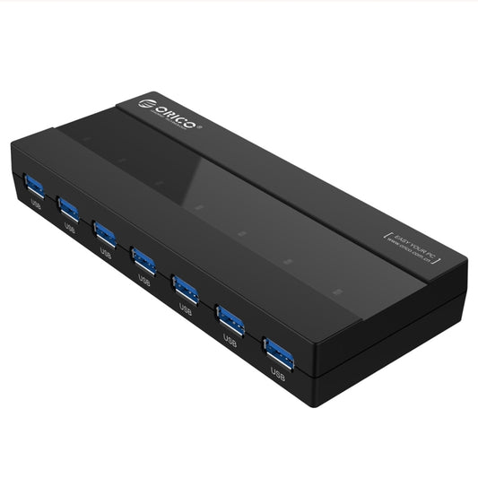 ORICO H727RK-U3 ABS High Speed 7 Ports USB 3.0 HUB with 12V Power Adapter for Laptops / Smartphones(Black) by ORICO