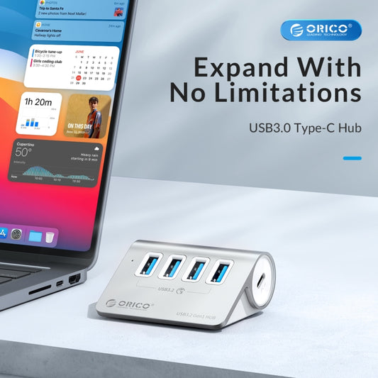 ORICO M3UT3 3-port USB 3.2 HUB with Card Reader (Silver) by ORICO